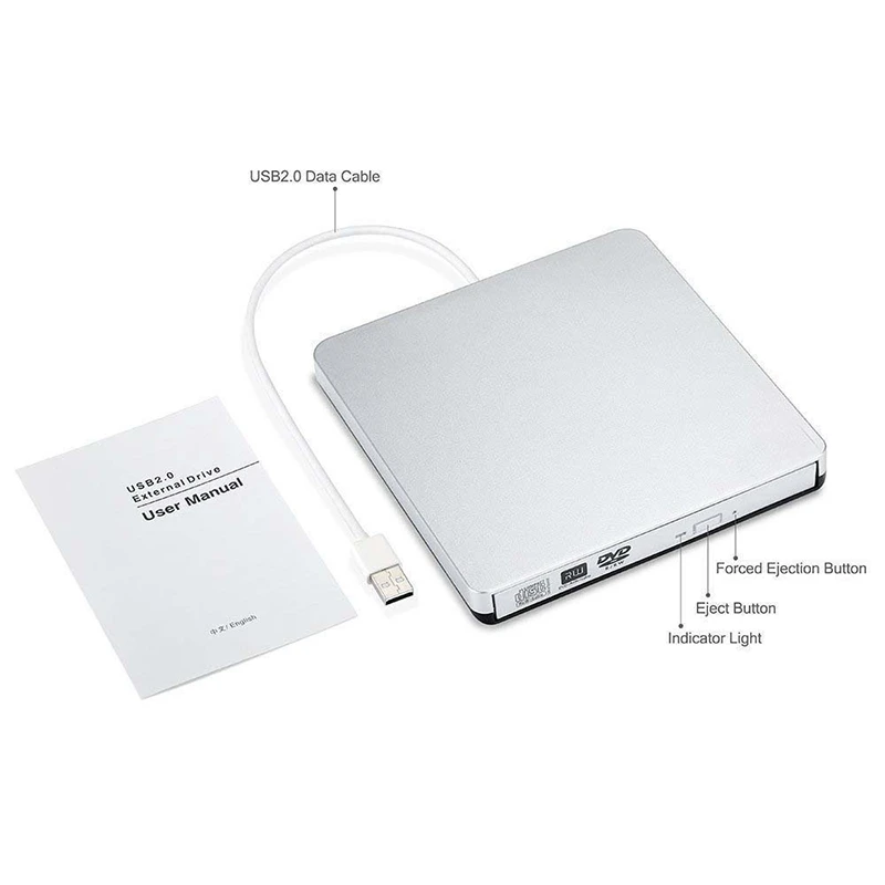 USB 2 0 DVD RW горелки внешний dvd плеер CD/DVD rom Оптический привод писатель ридер рекордер