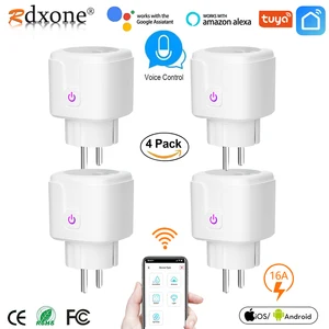 Wi-Fi smart plug 16 А, европейская Wi-Fi-розетка с управлением через приложение по времени, совместимый с Alexa Google Home