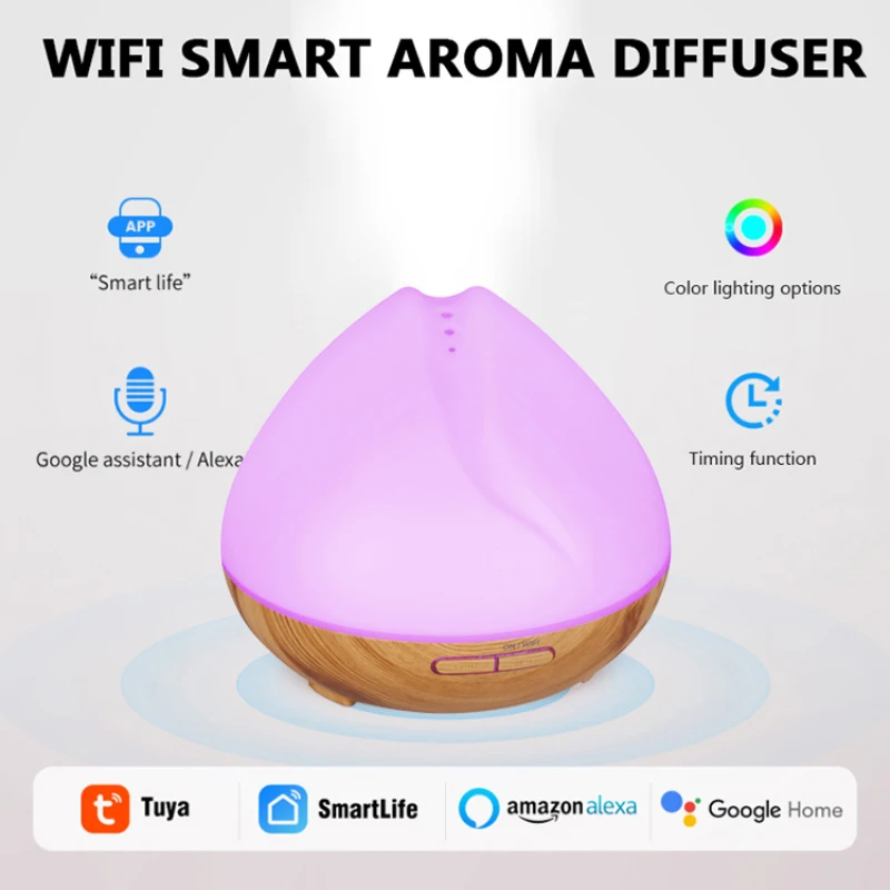 

Умный увлажнитель воздуха Tuya с Wi-Fi, 400 мл