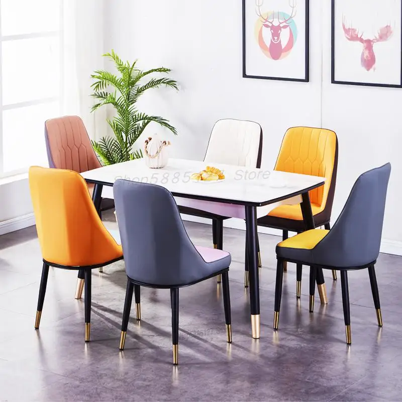 Nordic Light Luxury Dining Chair Home Backrest Stool Modern Minimalist Net Red Desk Negotiation Hotel Restaurant |