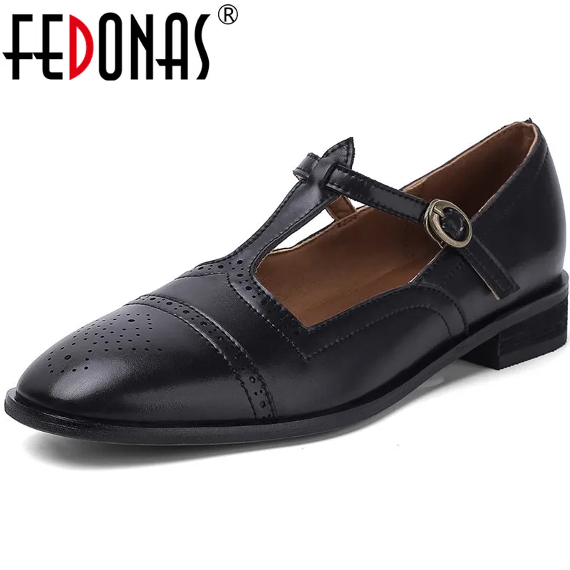 Женская Повседневная обувь FEDONAS Классическая винтажная из коровьей кожи на