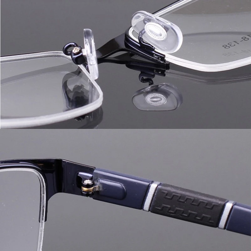 Мужские очки для чтения высококачественные металлические Полуободковые с