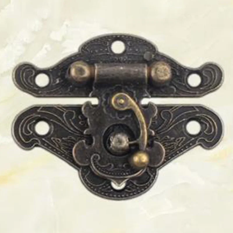 

Furniture Hinges Latch Hasp Hardware Decoration Antique Iron Lock 90 degrees