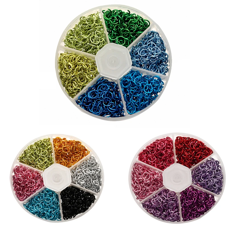 

1080Pcs/Box Mixed Colors 6mm Aluminum Open Jump Ring Split Rings for DIY Jewelry Making Finding Handicraft Accessories Connector