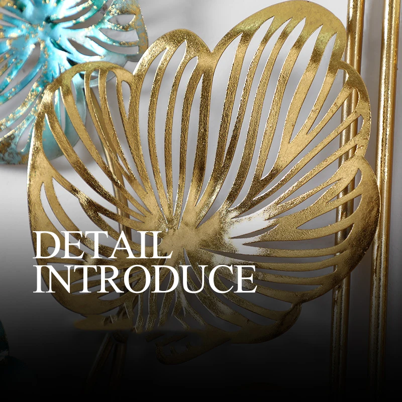 Новый китайский роскошное Кованое железо с зелеными золотыми листьями настенные