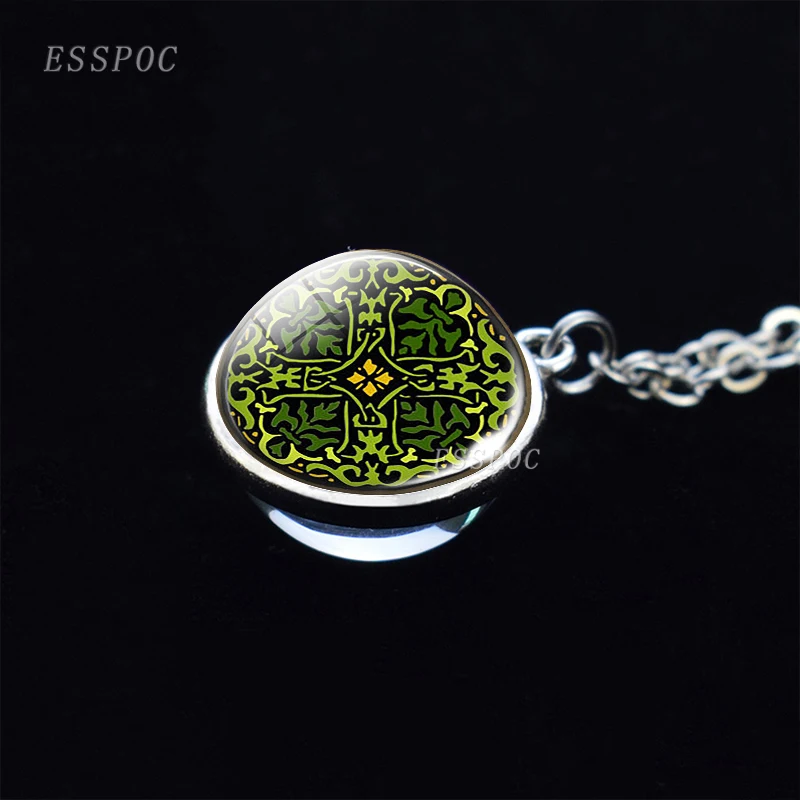 silver Женские Модные Кристаллы двухсторонняя, для стекла шар лист ожерелье-клевер кулон Для женщин Lucky Дерево желаний ювелирные изделия - Окраска металла: silver