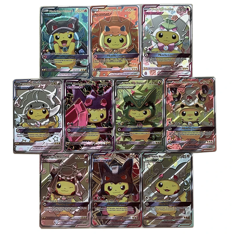 

Pokemon Flash Cards 10 Stks/set Pokemon Pikachu Cosplay Mega Speelgoed Hobby Hobby Collectibles Game Collection Anime Kaarten