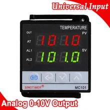 Input PT100 K Thermocouple PID Temperature Controller Analog Linear Output 4-20mA 0-10V DC for Programmable Frequency Converter