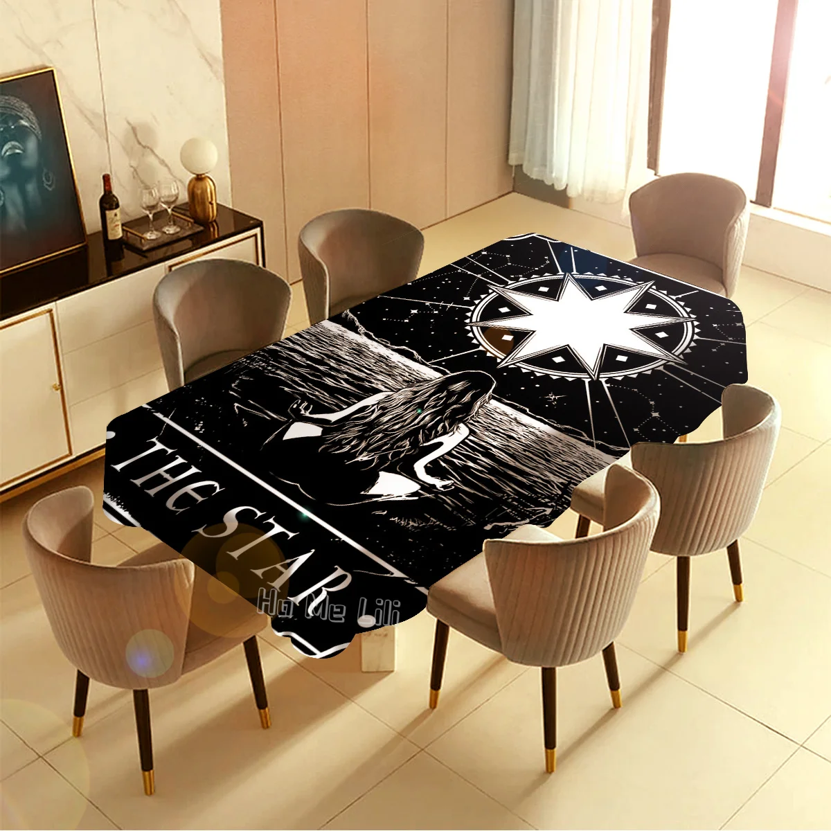 Звезды и луна Таро черная белая средневековая Европейская гадания от Ho Me Lili