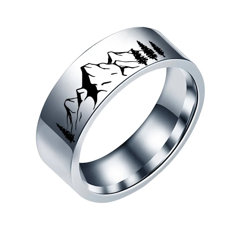 Модные украшения из нержавеющей стали Кольцо KISS аксессуары Черные кольца для женщин 8 мм Подарки Рождество Присутствуют.