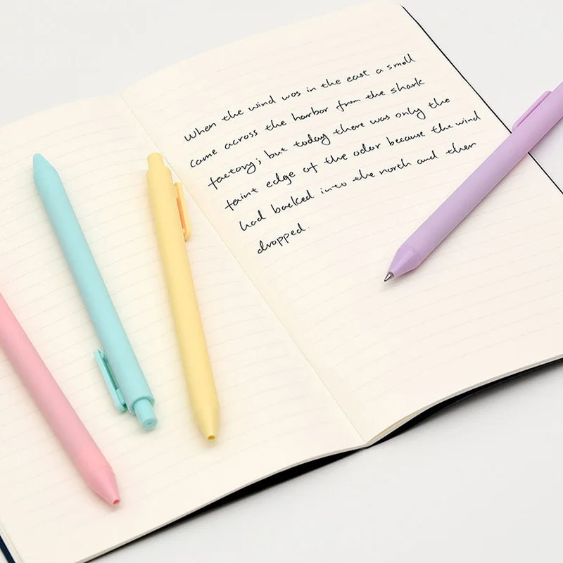 

5pcs/box Kaco Cute Retractable Gel Pens Vintage Pen Fine 0.5mm Kawaii Pen Stationery for Kids School Office Supplies