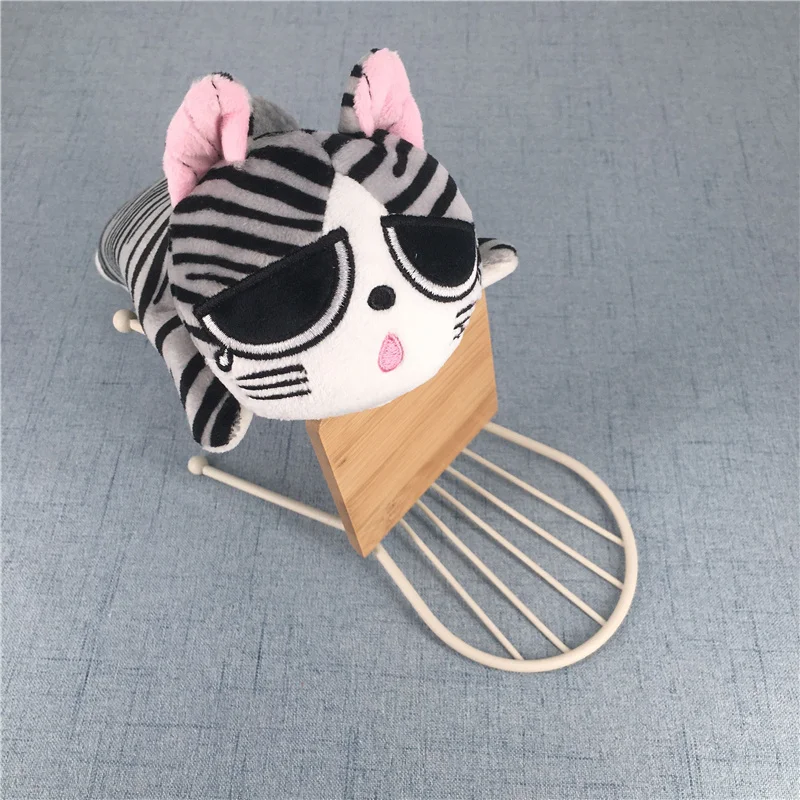 24 см Большой размер серый Кот плюшевая монета Сумочка чехол Подарок для девочки