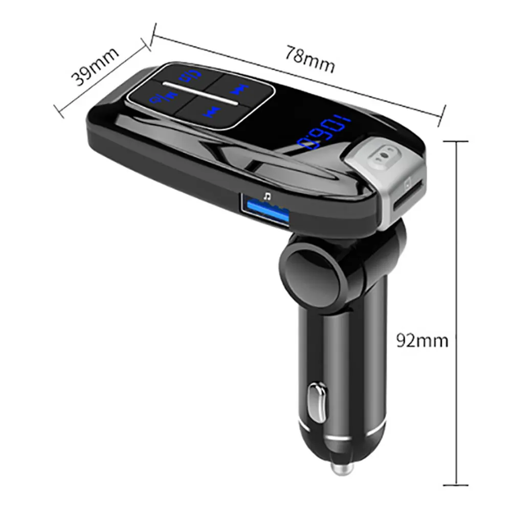Универсальный автомобильный Bluetooth fm передатчик PD3.0 быстрое USB зарядное устройство аудио MP3 плеер Поддержка WMA