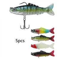 5pcslot soft fishing lures multi section swimbait 9cm 18g sea bass killer lead jig head soft wobbler fishing swim bait