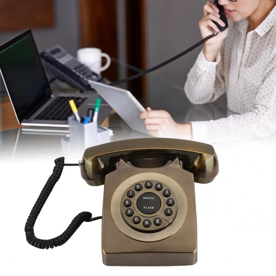 WX 3123 античная бронза стационарный телефон для рабочего стола вызывающего