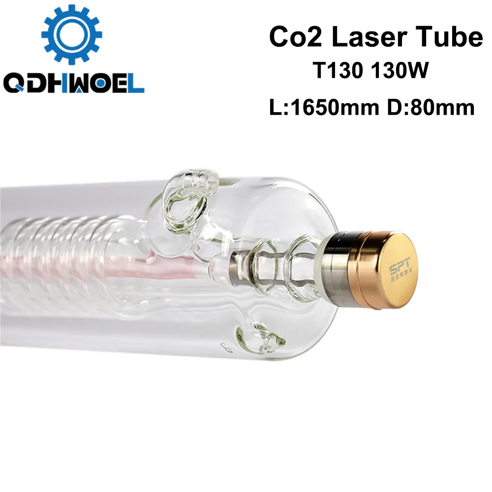 QDHWOEL T130 130-150W Co2 лазерная трубка длиной 1650 мм в диаметре. 80 для лазерной лампы CO2 |