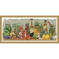 everlasting love all kinds of vegetables chinese cross stitch kits ecological cotton printed diy christmas decorations for home