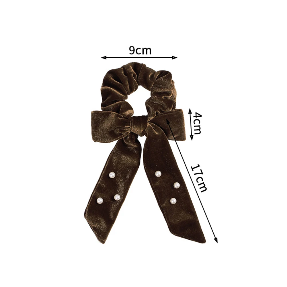 

Women Girls Simple Velvet Ribbon Bow Elastic Hair Band Girls Long Ribbon Hair Ties Bands Ribbon Ponytail Holder Hair Accessories