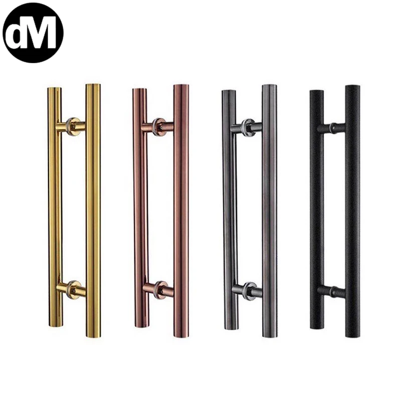 

DM 2pcs/Set Rose Gold & Black Titanium Multi-Sizes Optional Gate Door Handle Color Surface Polishing & Electroplating Hardware