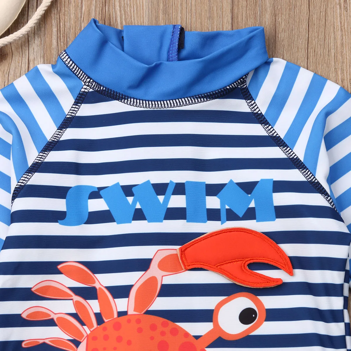 Детский купальник с длинным рукавом в полоску для мальчиков и девочек, однотонный купальный костюм с закрытым корпусом, детская одежда для купания.