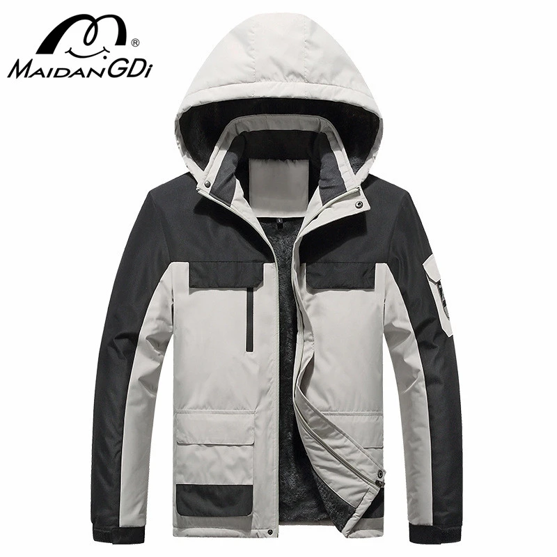 

Мужская ветрозащитная куртка MAIDANGDI, однотонная хлопковая уличная одежда для подростков, Водонепроницаемая спортивная одежда, зима 2021