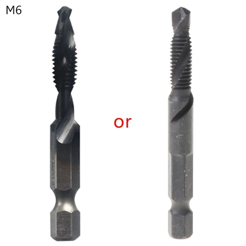 

Hex Thread Spiral Screw Composite Tap Drill Bit M3-M10 High Hardness HSS Rustproof Hole Saw Carbide Drilling Tip Durable