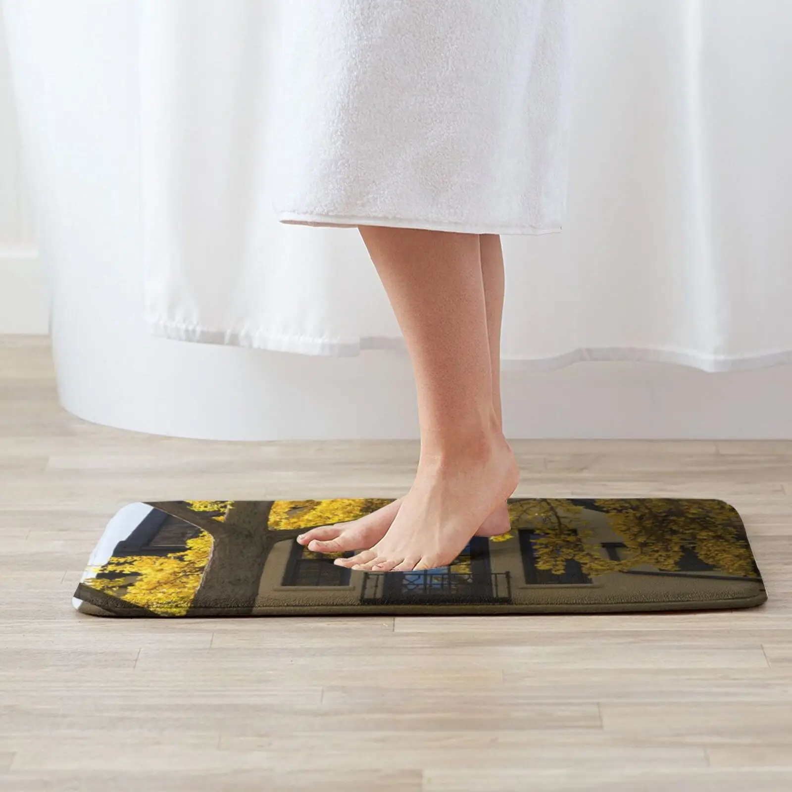 Вашингтон фасады-Dupont Круглый район в желтом мягком коврике дверной проем