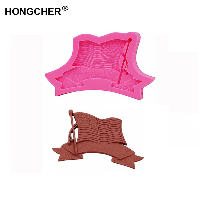 Новый американский флаг Fudge шоколад из силиконовой формы плесень украшение для