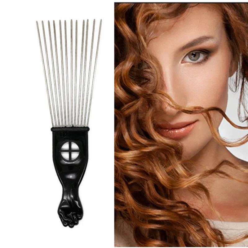 Парикмахерская расческа с широкими зубцами черный металлический