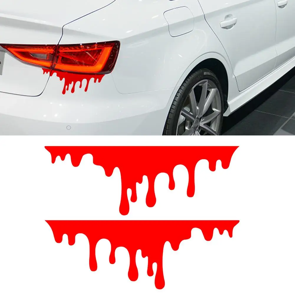 

Car Red Blood Stickers Auto Halloween Theme Styling Decals Car-styling