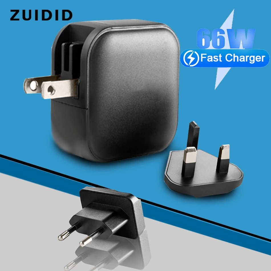 

USB Wall Quick Charger 65W PD Type C QC3.0 3 Ports Fast Charging Adapter EU UK AU Charge Pulg For iPhone 13 12 Pro Max Samsung