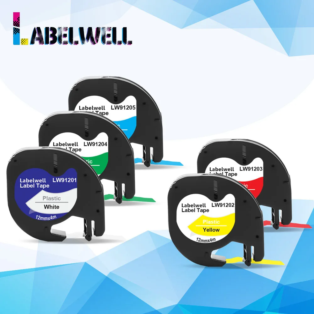 Labelwell 5 шт 12 мм 91201 91202 многоцветные пластиковые ленты для этикеток совместимые с