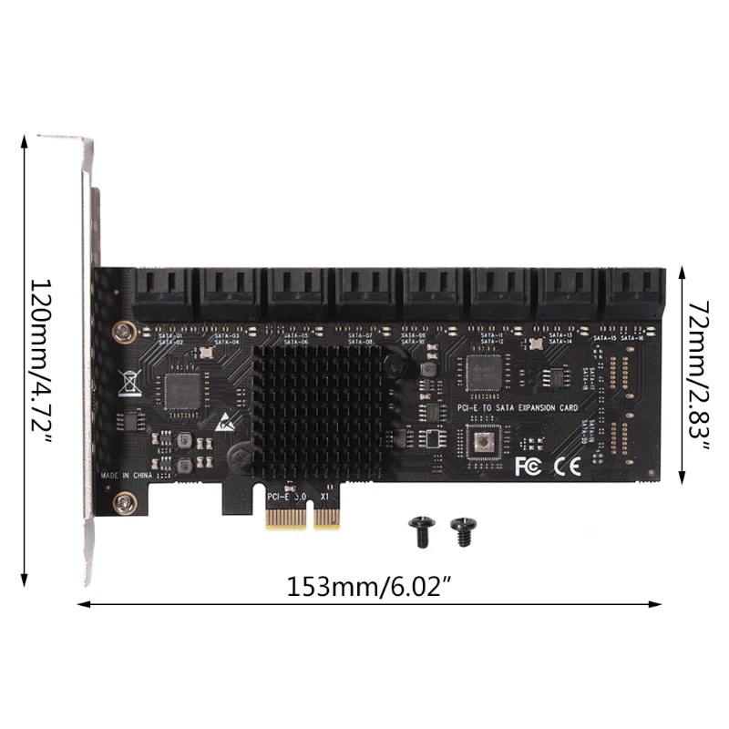 q1jf pcie1x to sata iii 16 port expansion card sata 3 0 6gbps converter board supports large capacity hard drives and ssds free global shipping