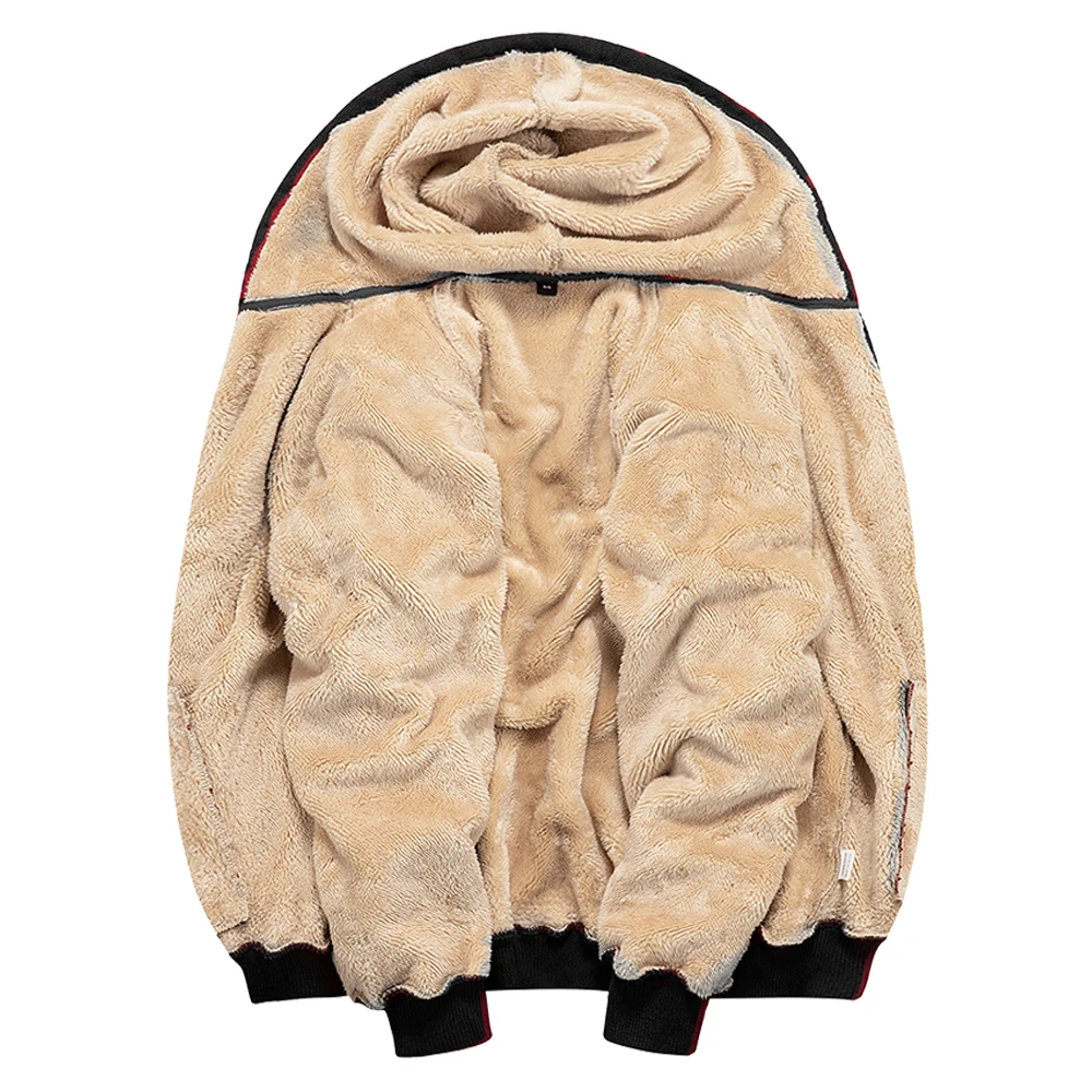 

Mens Hoodies Winter Thick Warm Hoodies Fur Lined Super Warm Zipper Hoodie Jacket Men Fleece Sweatshirts Zipper Coat Plus Size