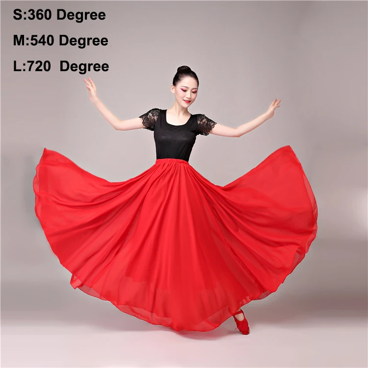 Skirts Color 7 9 цветов, юбка для фламенко для взрослых, для танца живота, однотонный танцевальный костюм, платья для женщин, для коррида, фестиваль, испанское представление - Цвет: Skirts Color 7