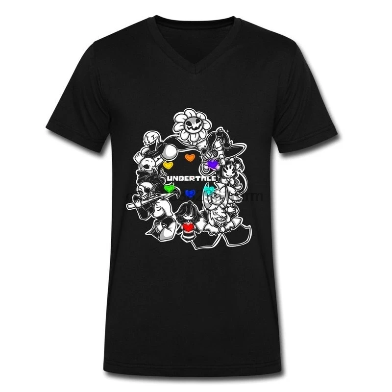 Одежда SOI мужские футболки с v образным вырезом Howdy The Flowey Face Black 5006|Мужские