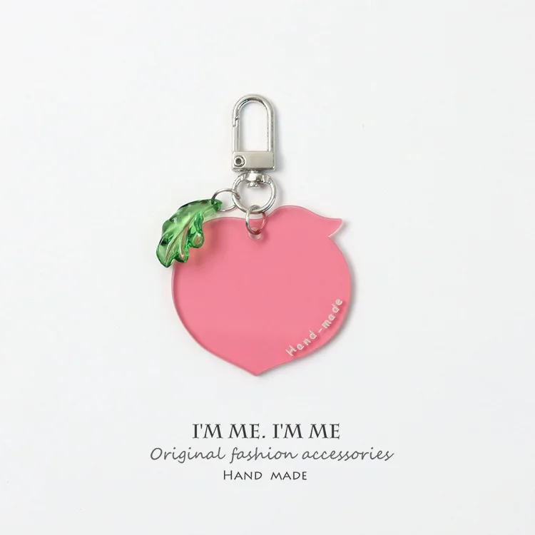 Брелок с фруктами Персиком авокадо прозрачный милый подходит для подвесок