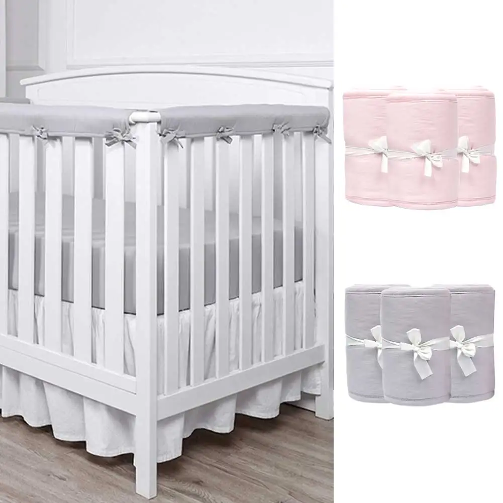 

3pcs/set Beddings Solid Front Rails Chewing Multifunction Breathable Easy Install Soft Baby Crib Bumper Protector Home Bedroom