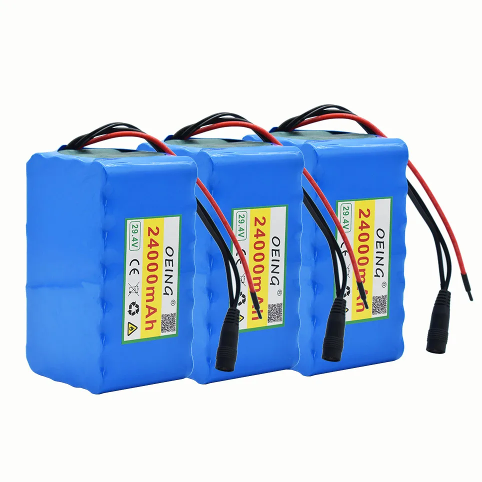 

7S4P 24V li-ion battery pack 29.4v 24Ah electric bicycle motor ebike scooter 18650 lithium rechargeable batteries 24Ah