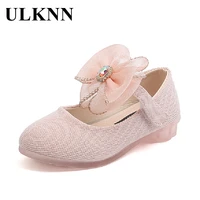 party girls princess sandals children rhinestones dance shoes kids performance sneakers new bowtie party leather shoes autumn
