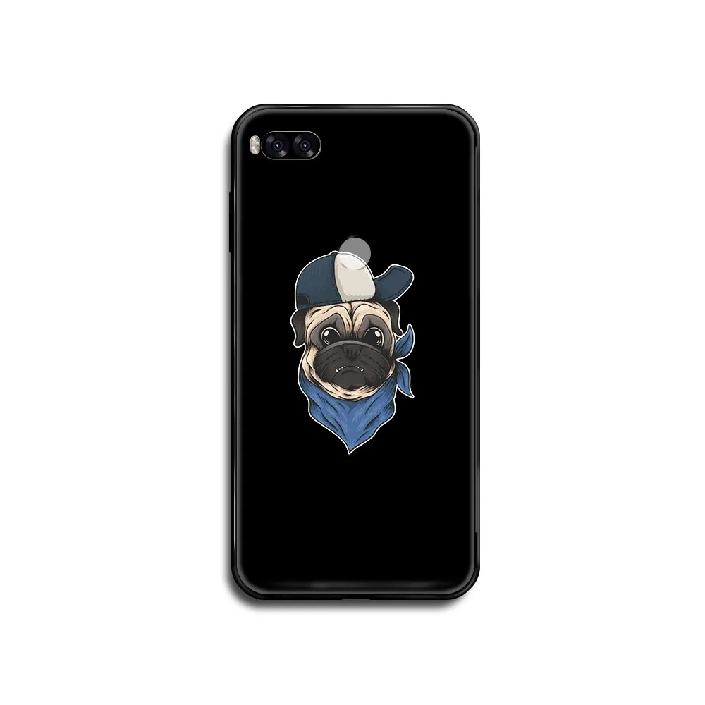 Милый мультяшный Мопс бульдог Роскошный чехол для мобильного телефона черный