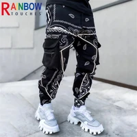 rainbowtouches cargo pants 2021 new sweatpants mens pants zip pocket men pants bandana pattern fabric running mens trousers