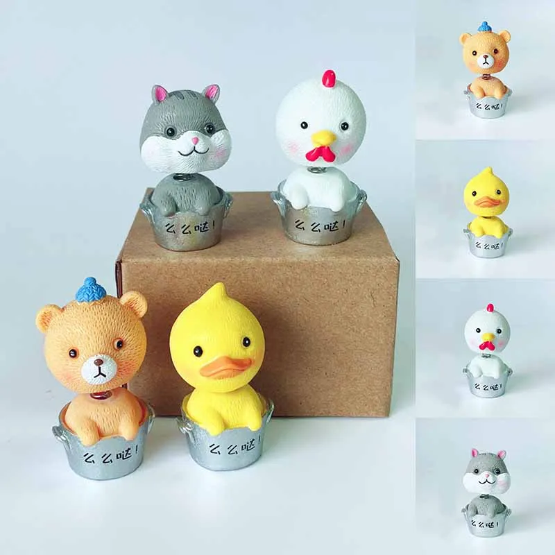 

Lovely Cute Shake Head Spring Car Home Table Ornaments Decor Animals Cactus Small Potted Resin Ornaments Cake Baking Decorations