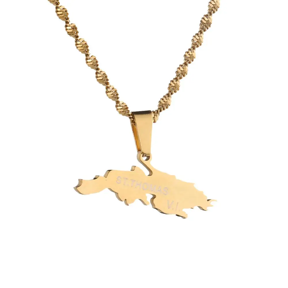 Святого Томаса В. И. Из нержавеющей стали Ожерелья с подвесками золотого цвета