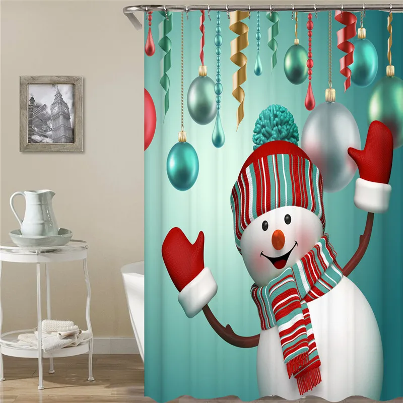 Счастливого Рождества ткань душ Шторы Водонепроницаемый полиэстер Душ для