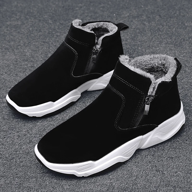 

2021 Winter Cotton Shoes Snow Boots Outdoor High-Top Plus Velvet Warm Rubber Anti-Slip Men's Shoes