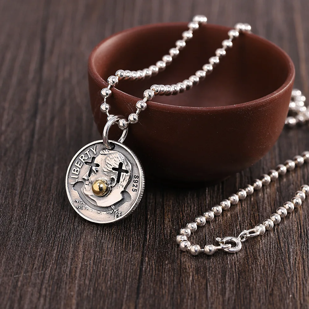 

2021 новые оригинальные S925 серебро кулон для мужчин, ювелирные подарки для женщин и мужчин, клоун Круглый бисер Ретро тайский серебряный инди...