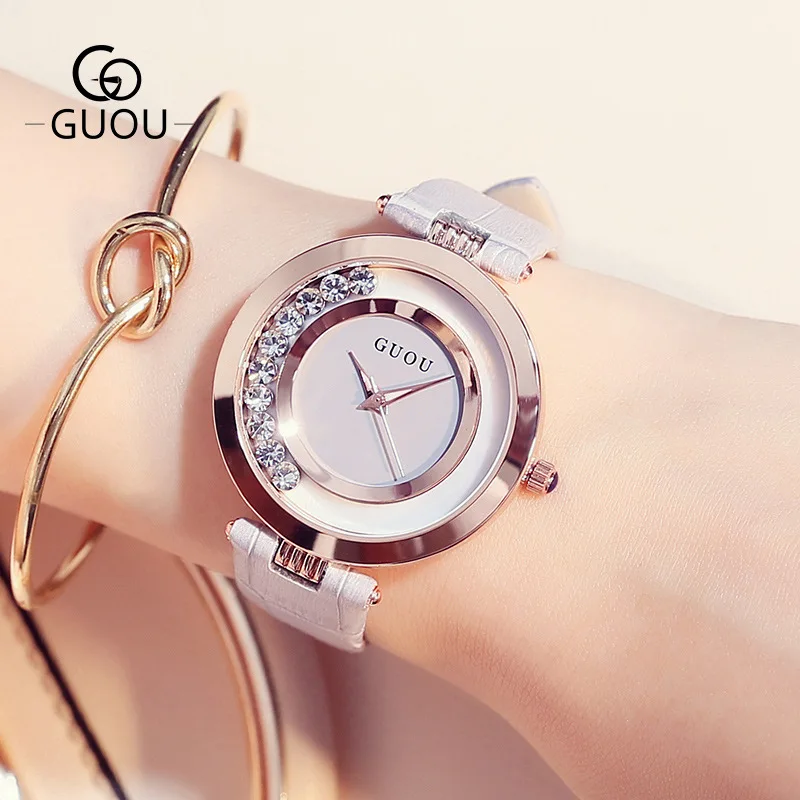 

Women's Watch Fashion Temperament Water Diamond British Dial Belt Trend Simple Leather Ladies Watch