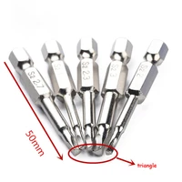 5pcsset 14 hex shank electric screwdriver bits s2 steel magnetic triangle bit 1 82 02 32 73 050mm hand tool accessories