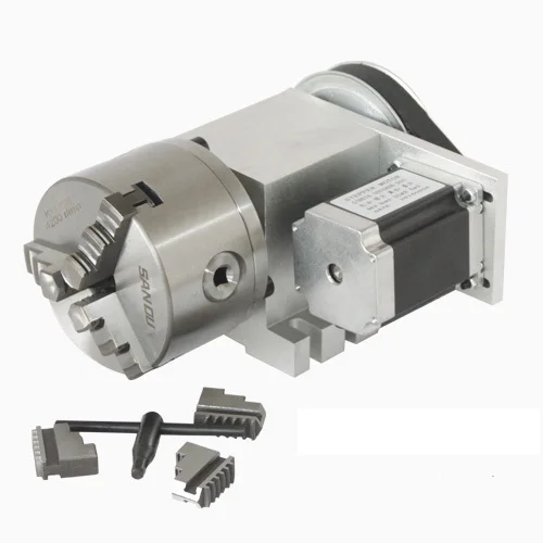 K11-100mm 3-кулачковый патрон CNC 4-я ось aixs/Вращающаяся + ЧПУ делительная головка задней